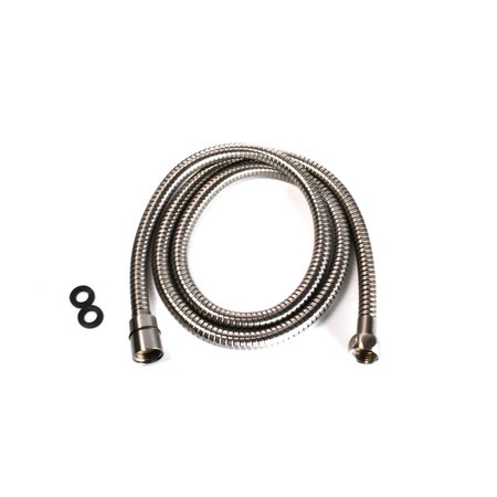 WESTBRASS 60-82" Extendable Hose SS202/Plated Jacket W/ EPDM liner; Brass/CP Hex Nut x Cone Nut in Satin Nicke D355E-07